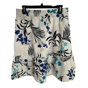Liz Claiborne Women’s Floral Print Skirt in Blue and White, size S